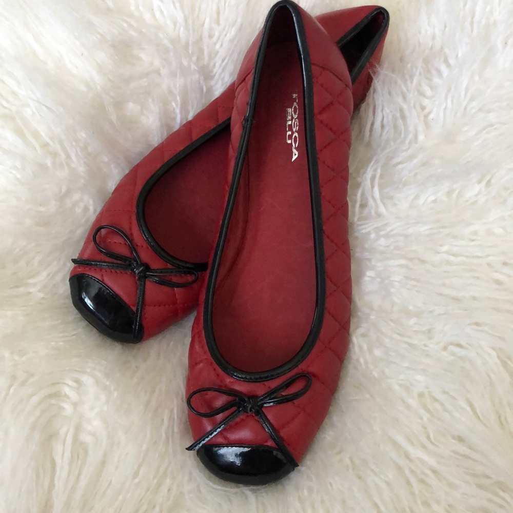 TOSCA BLU Ballet Red Black flats